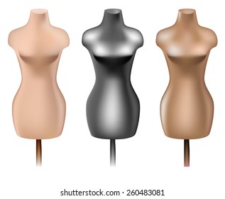 dummy on a white background. mannequin. vector illustration. sewing tool