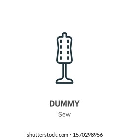Dummy outline vector icon. Thin line black dummy icon, flat vector simple element illustration from editable sew concept isolated on white background
