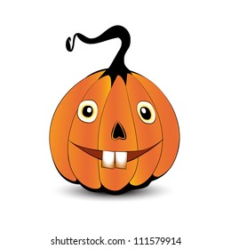 Dummy pumpkin face isolated on white background