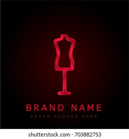 Dummy red chromium metallic logo
