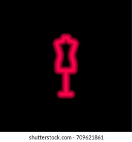 Dummy red glowing neon ui ux icon. Glowing sign logo vector