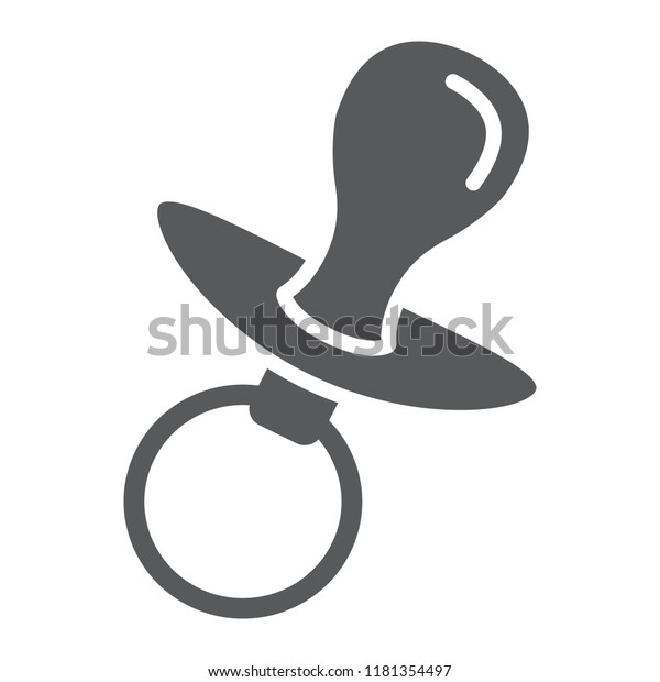 Dummy teat\
glyph icon, child and soother, toddler sign, vector graphics, a\
solid pattern on a white background, eps\
10.