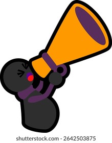 dummy yelling vector icon asset with a megaphone