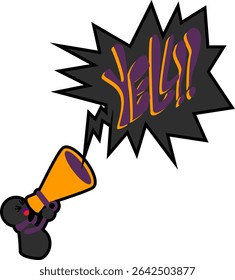 dummy yelling vector icon asset with a megaphone