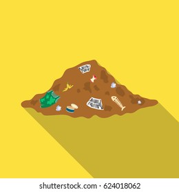 Dump icon in outline style isolated on white background. Bio and ecology symbol stock vector illustration.