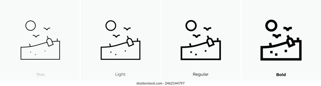 dump icon. Thin, Light Regular And Bold style design isolated on white background