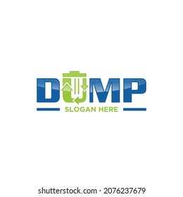 DUMP letter for element design symbol. Vector illustration EPS.8 EPS.10