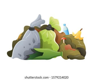 Dump Littering Heap Many Piles Trash Stock Vector (Royalty Free ...