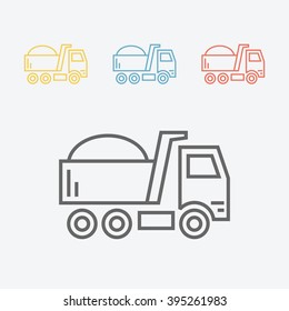 Dump loaded with. Line icon