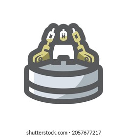 Dump magnet equipment Vector icon Cartoon illustration