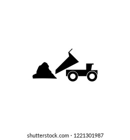 Dump tip lorry truck icon. Element of road and bridges construction. Premium quality graphic design icon. Signs and symbols collection icon for websites, web design on white background