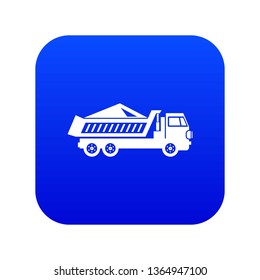Dump track icon digital blue for any design isolated on white vector illustration