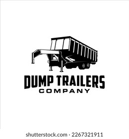 Dump trailer logo with masculine style design