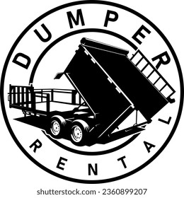 dump trailer rental truck logo design vector