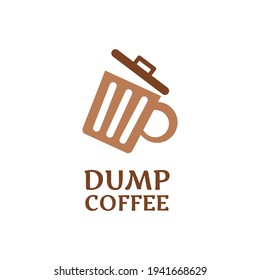 botas de basura botas de café taza de bebida logo diseño vector ilustración