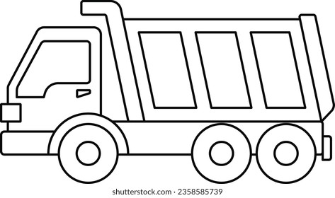 Dump Truck with black isolated line design. A Truck Vector illustration design. 