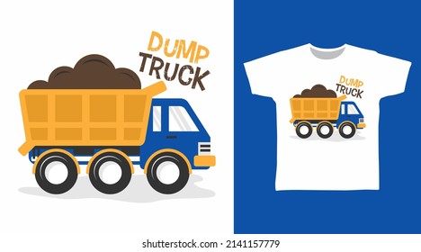 Dump Truck Cartoon Tshirt Concept Design