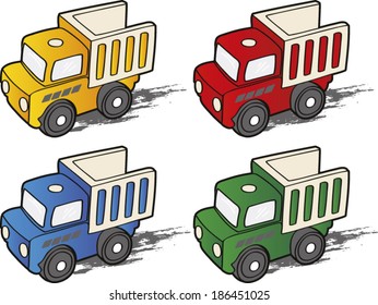 Dump Truck Cartoon Vector.
