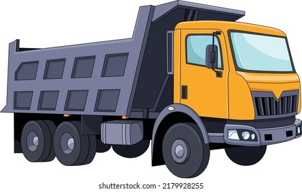 Dump Truck Cartoon Vector Illustration