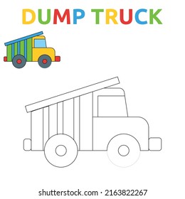 Dump Truck Coloring Page Illustration Coloring Stock Vector (Royalty ...