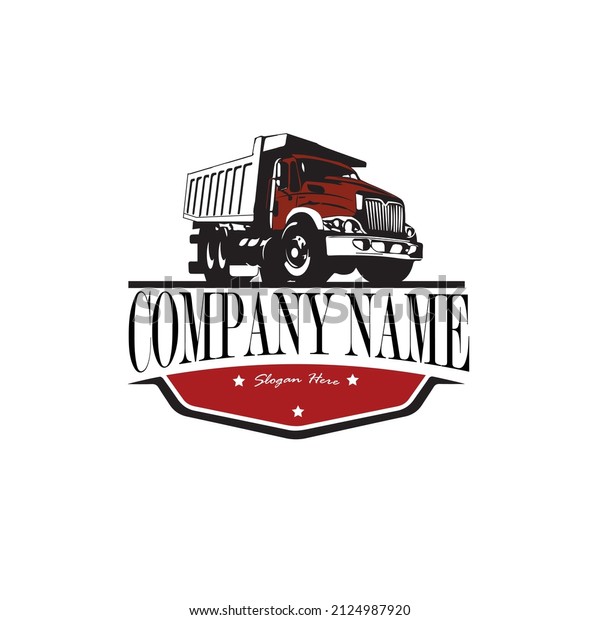 Dump Truck Company\
industry . Trucking Logo Template Vector. Ready made logo template\
set vector isolated
