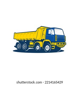 Dump truck company logo template. Ready made logo template set vector isolated.EPS 10