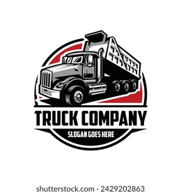 Dump truck company logo vector. Best for trucking and freight reated industry.