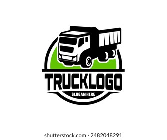 Dump truck company ready made logo template set vector isolated Best for trucking and freight relat