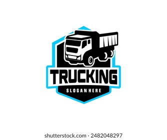Dump truck company ready made logo template set vector isolated Best for trucking and freight relat