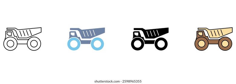 dump truck concept line icon. Simple element illustration.