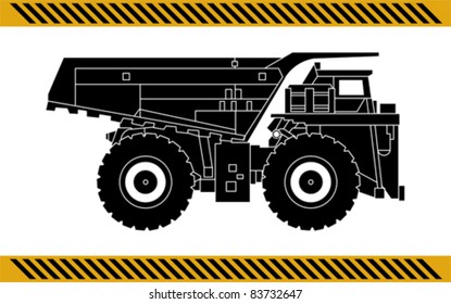 Dump truck construction machinery equipment isolated