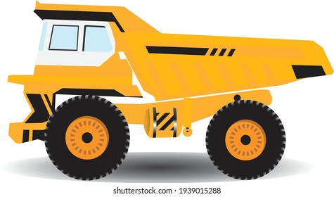 Dump truck construction machinery vehicles. Vector Truck, Vector Dumper
