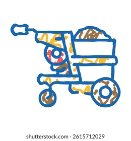 dump truck construction vehicle doodle icon sketch vector. dump truck construction vehicle sign. isolated symbol illustration