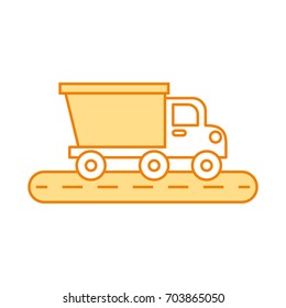 dump truck construction vehicle isolated icon