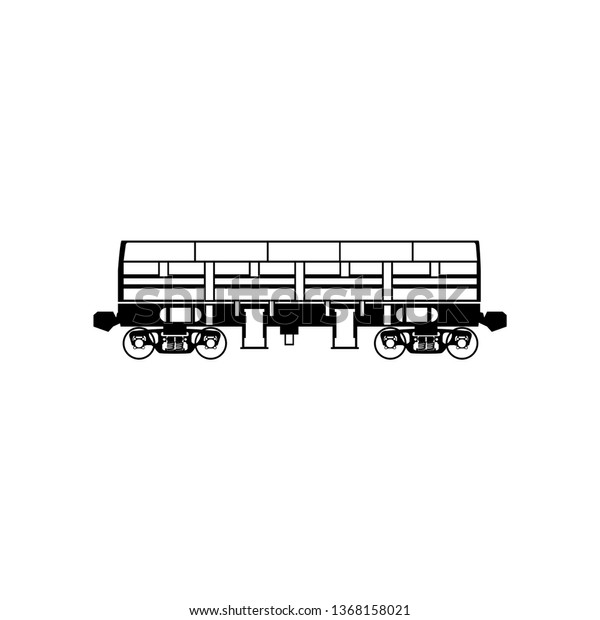 Dump truck dumper.\
Locomotive wagon icon. Wagon vector isolated on white background.\
Vector illustration