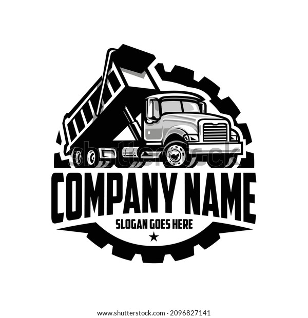 Dump Truck Emblem Gear Ready Made Stock Vector (Royalty Free ...