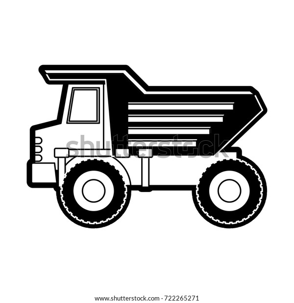 Download Dump Truck Flat Icon Black Silhouette Stock Vector ...