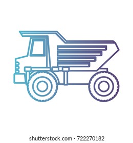 dump truck flat icon gradient color silhouette from blue to purple vector illustration
