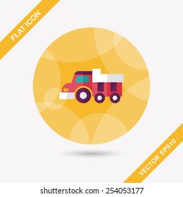 Dump truck flat icon with long shadow,eps10