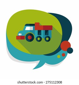Dump truck flat icon with long shadow,eps10