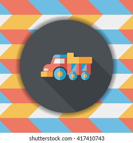 Dump truck flat icon with long shadow,eps10