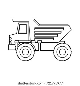 dump truck flat icon monochrome silhouette vector illustration