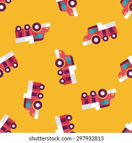 Dump truck flat icon,eps10 seamless pattern background