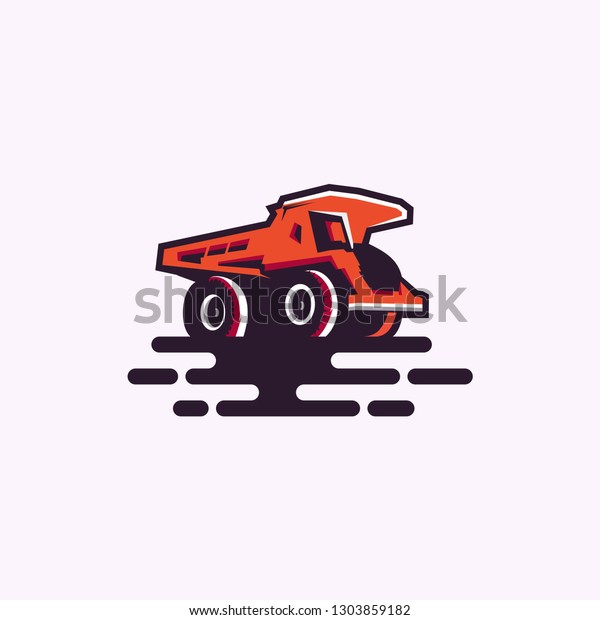 Dump\
Truck. Flat Vector Icon. Dump Truck in Cartoon\
Style