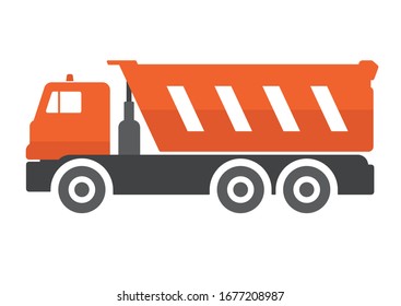 Vektorillustration-Dump-LKW flach. Hochwertige Offbox-Ausrüstung. Baumaschinen.
