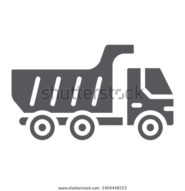 Dump truck glyph icon, transport and automobile,\
tipper truck sign, vector graphics, a solid pattern on a white\
background, eps 10.
