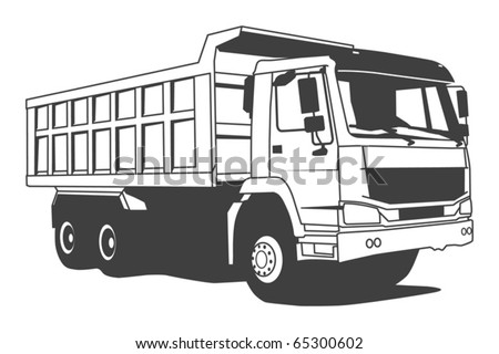 Dump Truck Hand Draw Illustration Vector Stock Vector (Royalty Free