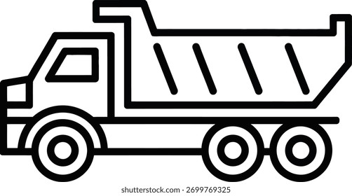 Dump truck icon for construction.