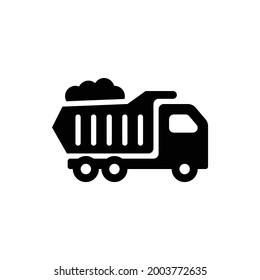 dump truck icon, construction truck vector, dump car illustration