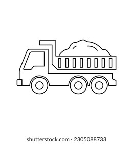 Dump truck icon design. isolated on white background. vector illustration